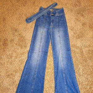 Flying Tomato High Waisted Wide Flare leg pants (tie included) - size medium